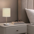 Bedside Table Lamp with Marble Base - Small Modern Nightstand Lamp for Bedroom, Office, Gold