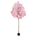 6FT Artificial Cherry Blossom Tree, 1.8M Tall Fake Pink Cherry Blossom Tree with Pot, Faux Floral Tree for Indoor Outdoor Home Wedding Party Decor
