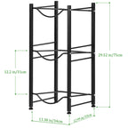3-Tier Heavy Duty 5-Gallon Water Bottle Holder - Detachable Black Steel Storage