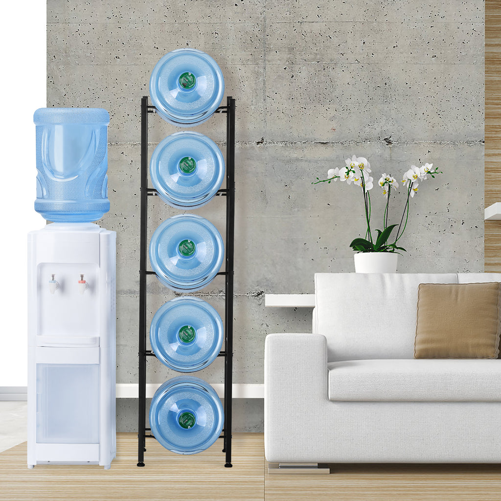 5-Tier Heavy Duty Water Cooler Jug Rack - 5 Gallon Water Bottle Storage Stand