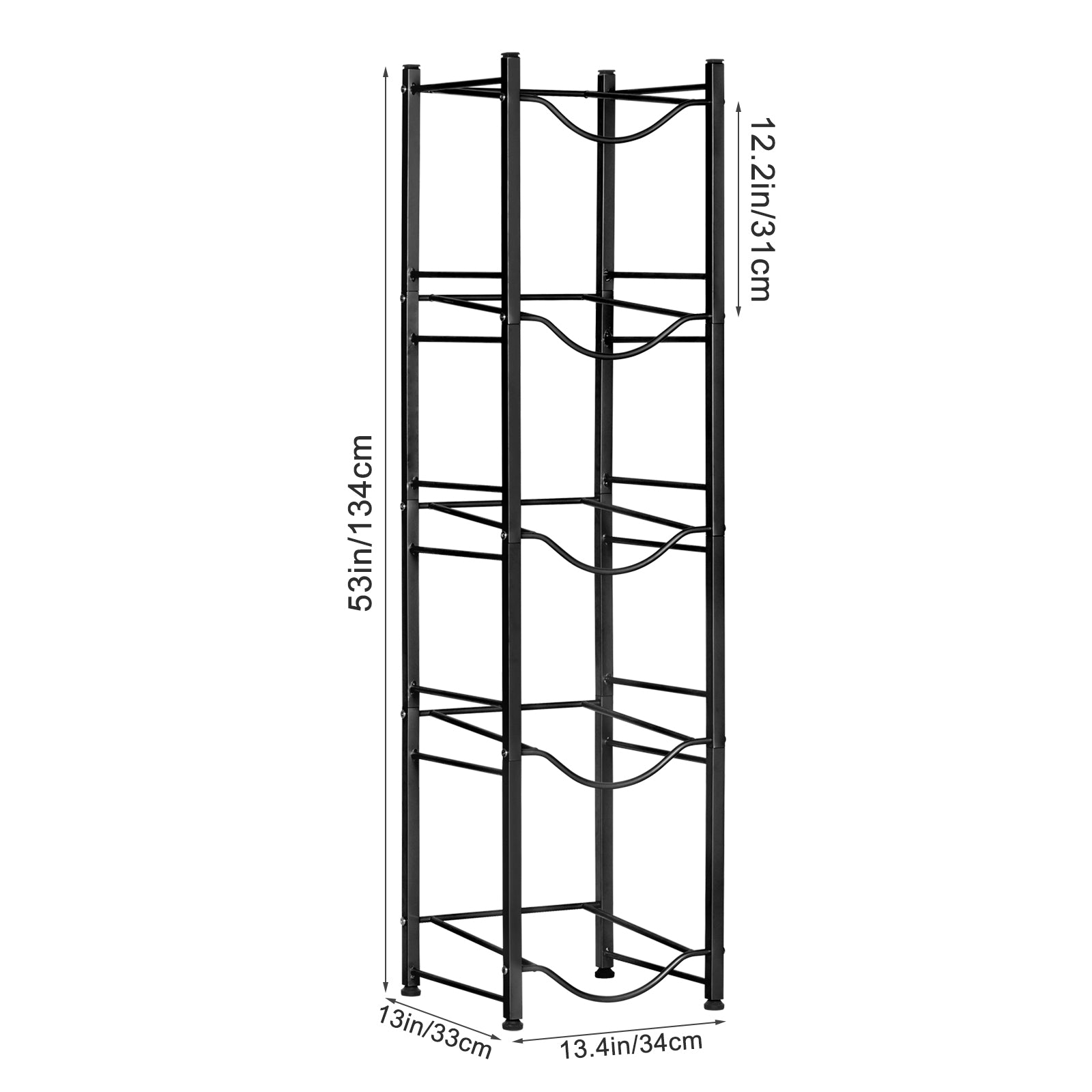 5-Tier Heavy Duty Water Cooler Jug Rack - 5 Gallon Water Bottle Storage Stand