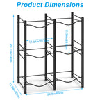 3 Tier 5-Gallon Water Bottle Holder - Double Row Heavy Duty Water Cooler Jug Rack (6 Slots)