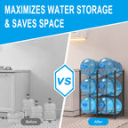 3 Tier 5-Gallon Water Bottle Holder - Double Row Heavy Duty Water Cooler Jug Rack (6 Slots)