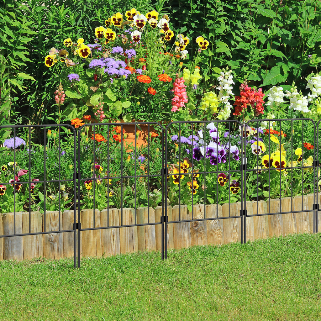Square Decorative Garden Fence - 24in H x 10ft L Rustproof Metal Wire Border