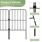 Square Decorative Garden Fence - 24in H x 10ft L Rustproof Metal Wire Border