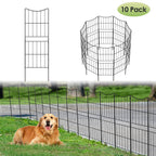 10 Pack Decorative Garden Fence, 37.5in H x 10ft L Rustproof Metal Wire Fencing, Outdoor Animal Barrier for Dogs & Flower Bed Edging, Black Arched Landscape Border