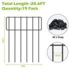 25 Pack Animal Barrier Fence, 17in H x 27ft L Rustproof Metal Garden Border Fence, Decorative Ground Stakes for Dogs, Rabbits, and Outdoor Landscaping