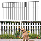 25 Pack Animal Barrier Fence, 17in H x 27ft L Rustproof Metal Garden Border Fence, Decorative Ground Stakes for Dogs, Rabbits, and Outdoor Landscaping