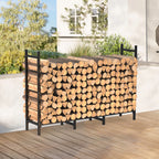 4ft Heavy-Duty Firewood Rack, Adjustable Indoor/Outdoor Fireplace Log Storage Stand