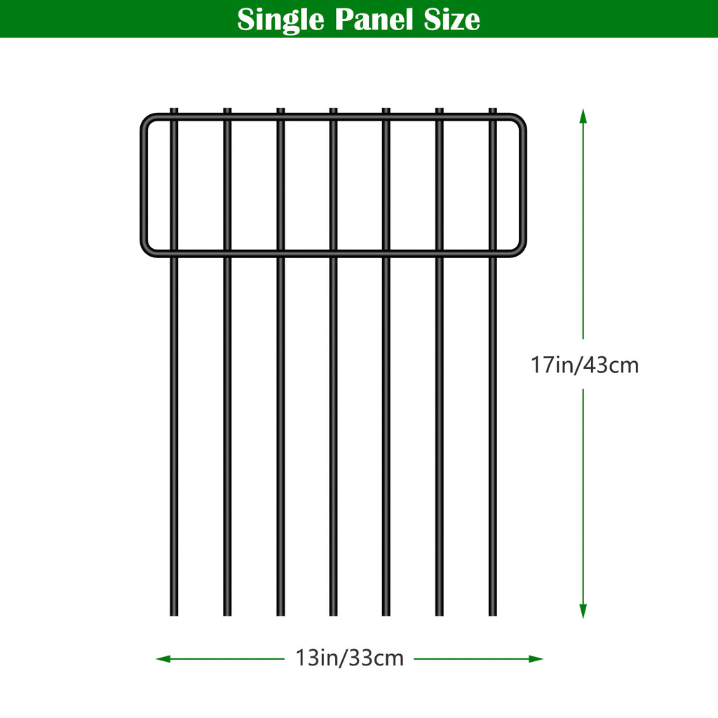 20 Pack No-Dig Garden Animal Barrier Fence - 16.7in H x 20.8ft L Rustproof Metal Wire for Dogs & Rabbits