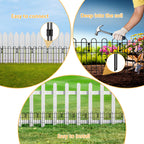 No-Dig Animal Barrier Garden Fence - 17in H Decorative Metal Wire Panels