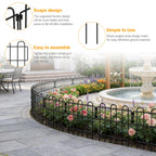 No-Dig Animal Barrier Garden Fence - 17in H Decorative Metal Wire Panels
