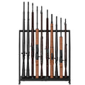 Floor Standing Gun Rack - Heavy Duty Wooden Rifle and Shotgun Display Stand (Holds 10 Long Guns)