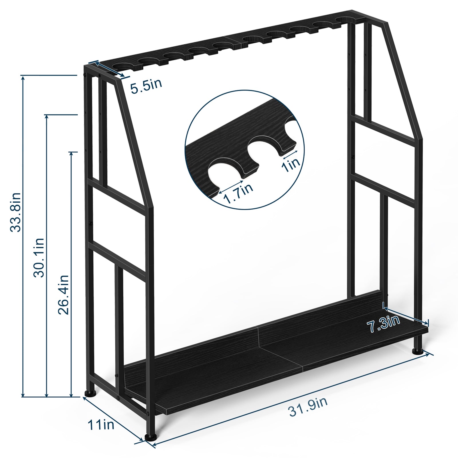 Floor Standing Gun Rack - Heavy Duty Wooden Rifle and Shotgun Display Stand (Holds 10 Long Guns)