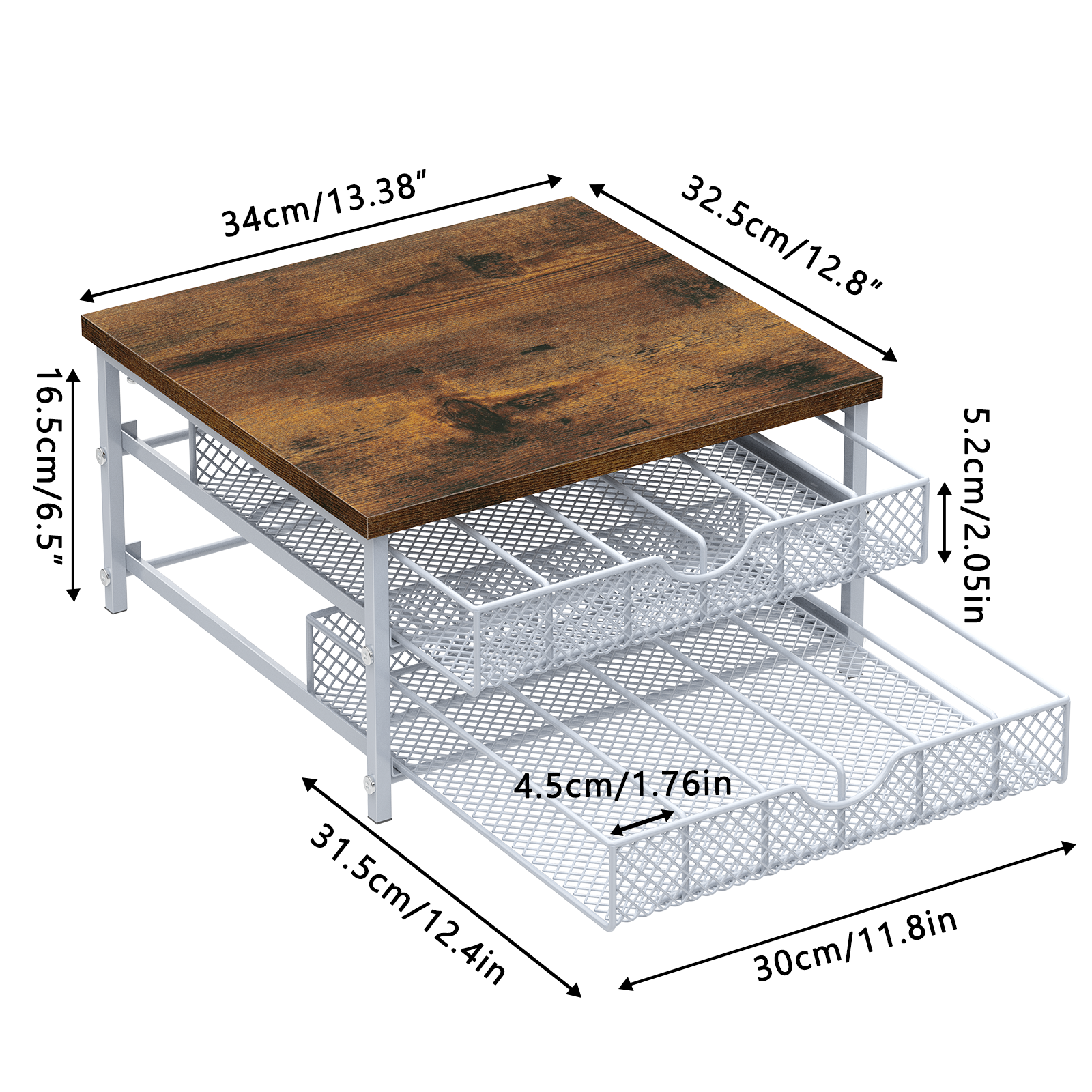 Urban Brew 72-Pod Coffee Drawer | Dual-Layer Sliding Organizer for K-Cups