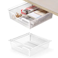 Under Desk Storage Drawers (2 Pack) - Adhesive Slide Out Mesh Drawer Organizer, White