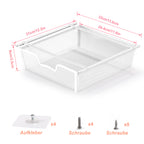 Under Desk Storage Drawers (2 Pack) - Adhesive Slide Out Mesh Drawer Organizer, White