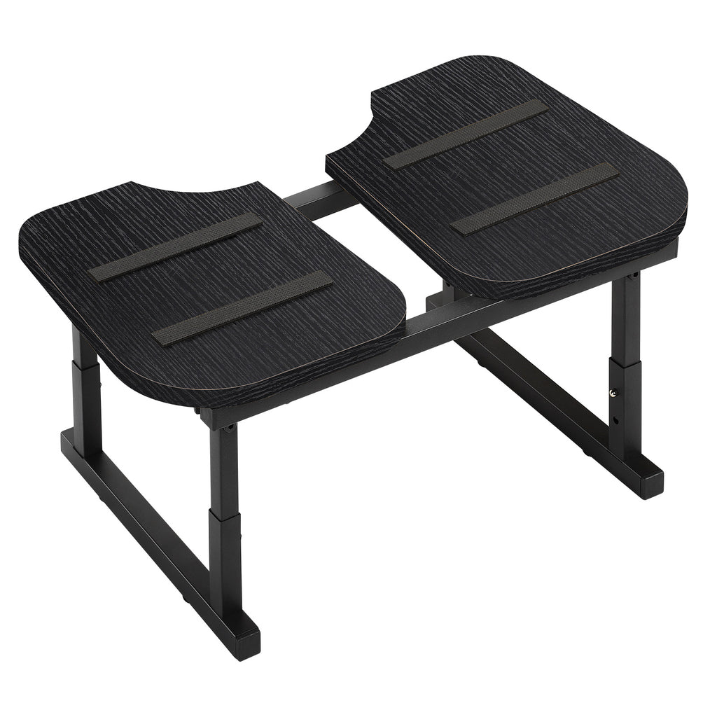 Wooden Toilet Stool for Adults, Foldable Squatting Potty Stool for Bathroom, Poop Step Stool with Non-Slip Strip, Helps Natural Poop Position & Toilet Assistance, Natural Color, Black