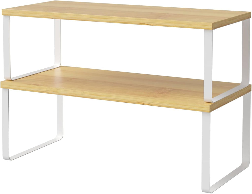 4-Piece Premium Kitchen Cabinet Shelf Risers â€“ Expandable Pantry & Countertop Storage Solution