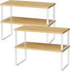 4-Piece Premium Kitchen Cabinet Shelf Risers â€“ Expandable Pantry & Countertop Storage Solution