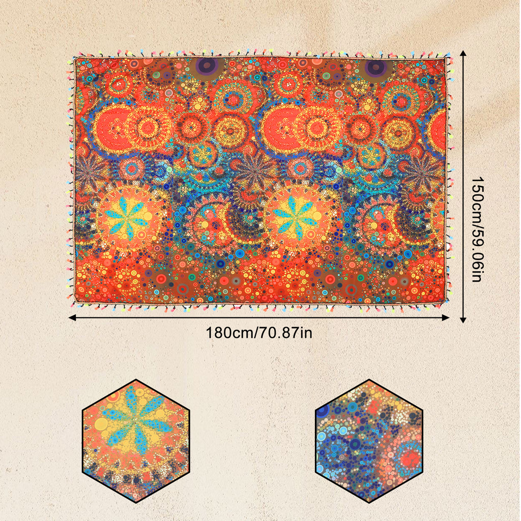 Boho Style Tablecloths for Tablecloths, Sofa Covers, and Floor Mats, Suitable for Kitchen and Dining Room Use in Day-to-day Themed Party Decorations, Festivals and Special Events