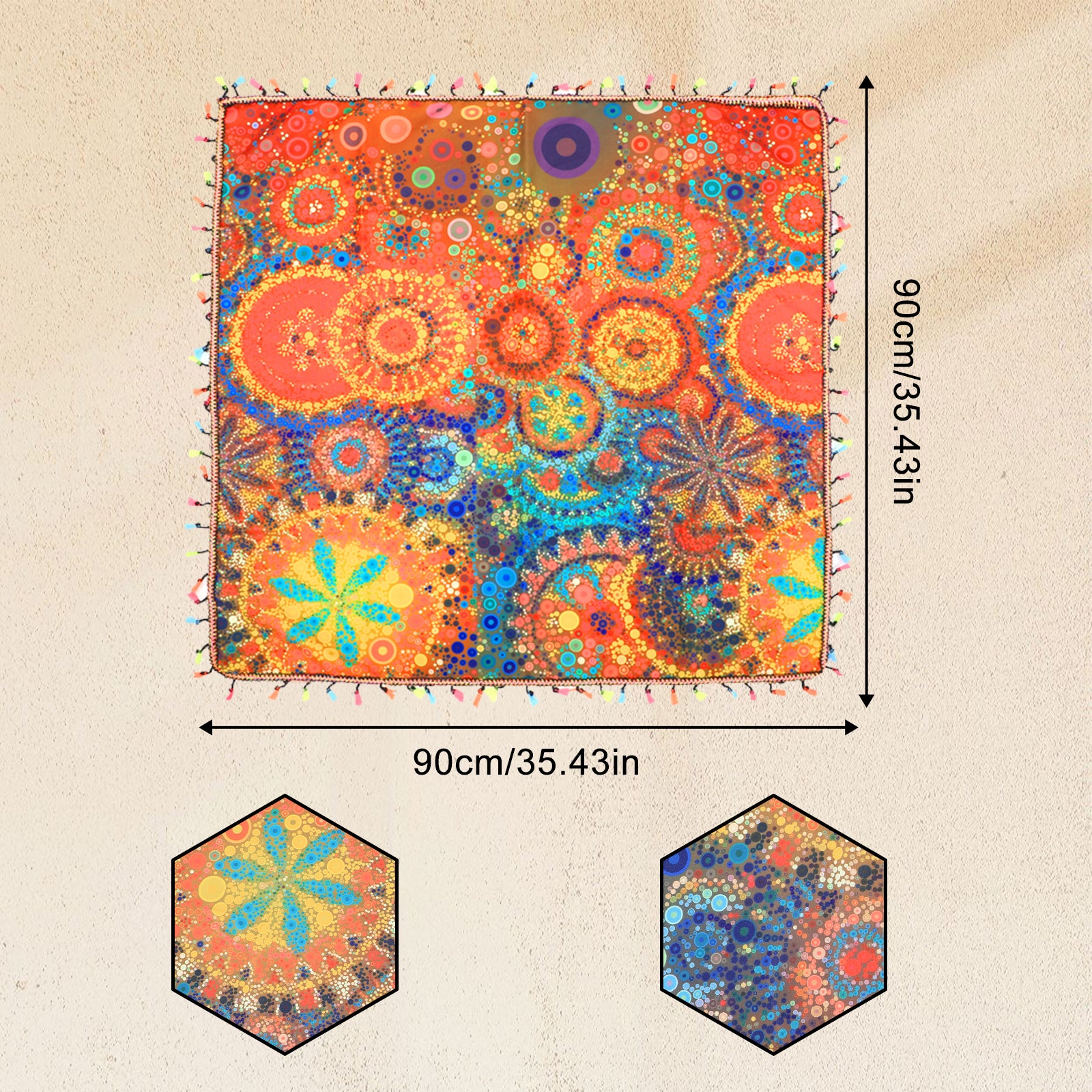 Boho Style Tablecloths for Tablecloths, Sofa Covers, and Floor Mats, Suitable for Kitchen and Dining Room Use in Day-to-day Themed Party Decorations, Festivals and Special Events