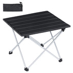 Portable Folding Camping Table - Lightweight Aluminum Side Table with Carry Bag