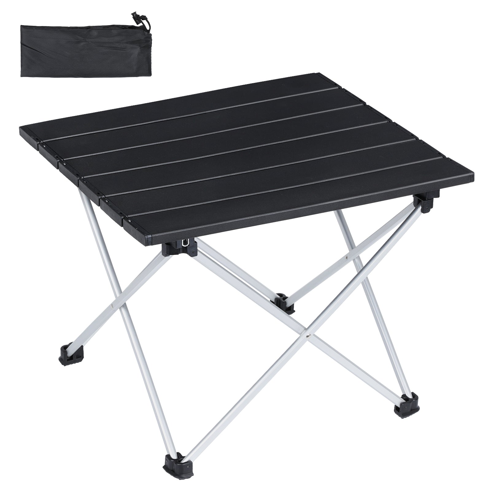 Portable Folding Camping Table - Lightweight Aluminum Side Table with Carry Bag