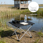 Portable Folding Camping Table - Lightweight Aluminum Side Table with Carry Bag