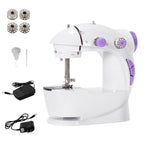 Portable Mini Sewing Machine for Beginners, 2-Speed Compact Electric Sewing Machine with Built-in Light & Foot Pedal, Lightweight Sewing Kit for Home, Travel & DIY Projects