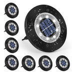 LED Solar In‑Ground Disk Lights, Waterproof Outdoor Garden Ground Lights
