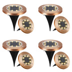 8 Pack Solar In-Ground Lights, 8 LED Outdoor Solar Disc Lights, IP65 Waterproof Landscape Lighting for Yard, Pathway, Patio, Walkway, Warm White