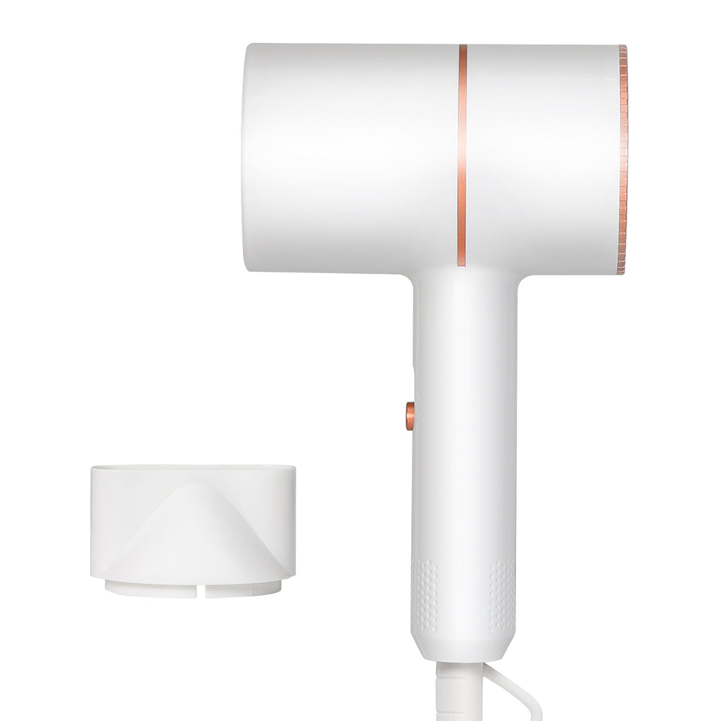 Negative Ion Hair Dryer White Hammer Style Fast Drying Blow Dryer Portable Household Travel Hair Blower with Nozzle