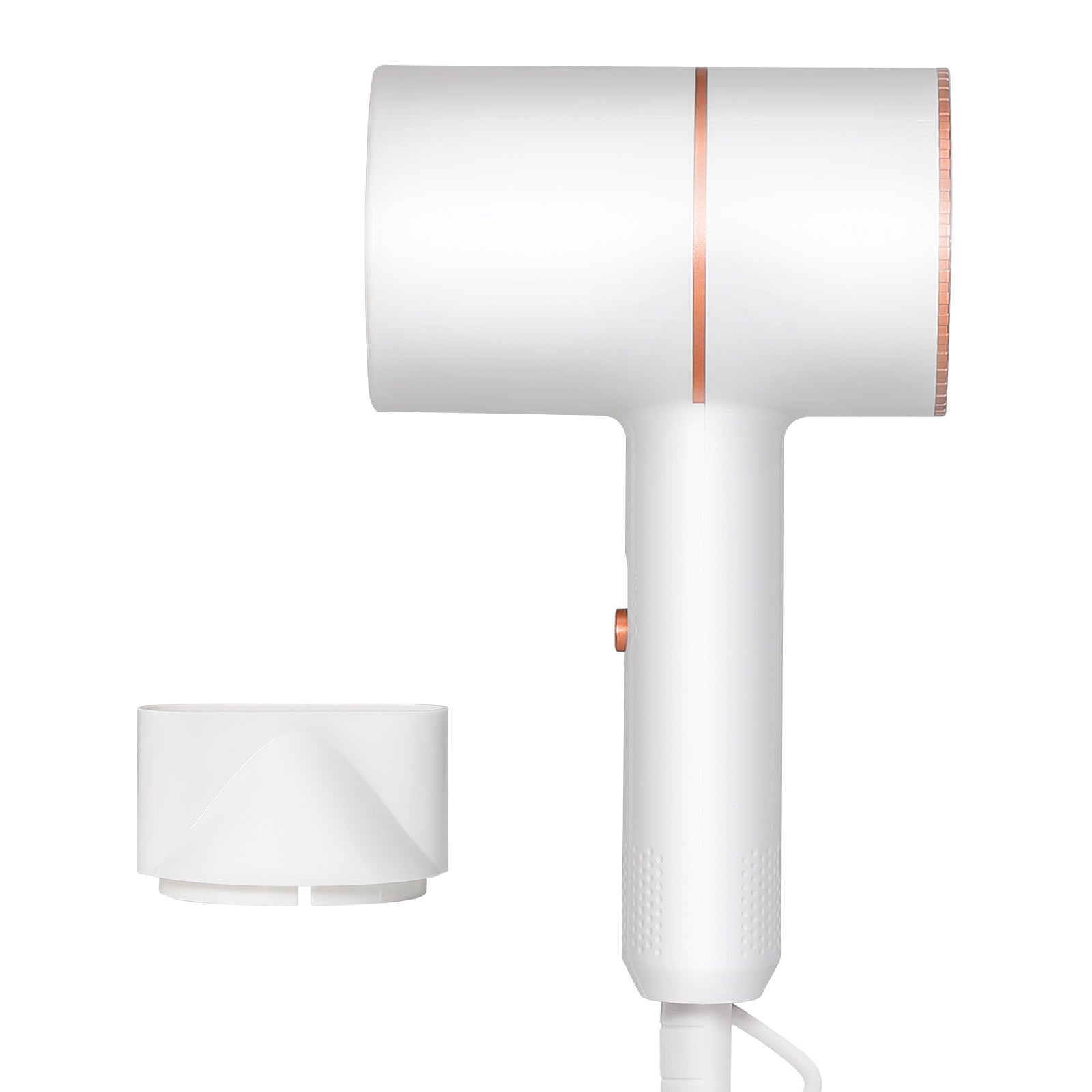 Negative Ion Hair Dryer White Hammer Style Fast Drying Blow Dryer Portable Household Travel Hair Blower with Nozzle