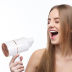 Negative Ion Hair Dryer White Hammer Style Fast Drying Blow Dryer Portable Household Travel Hair Blower with Nozzle