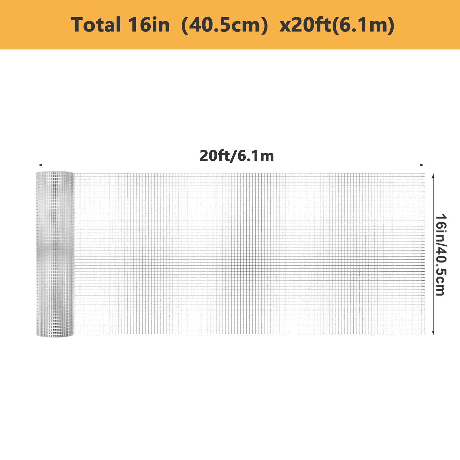Hardware Cloth 1/4 inch (23 GA) 16in x 66ft/20ft Chicken Wire Fencing, Hot Dipped Galvanized Metal Wire Mesh Roll for Chicken Coop Rabbit Cages Snake Fence