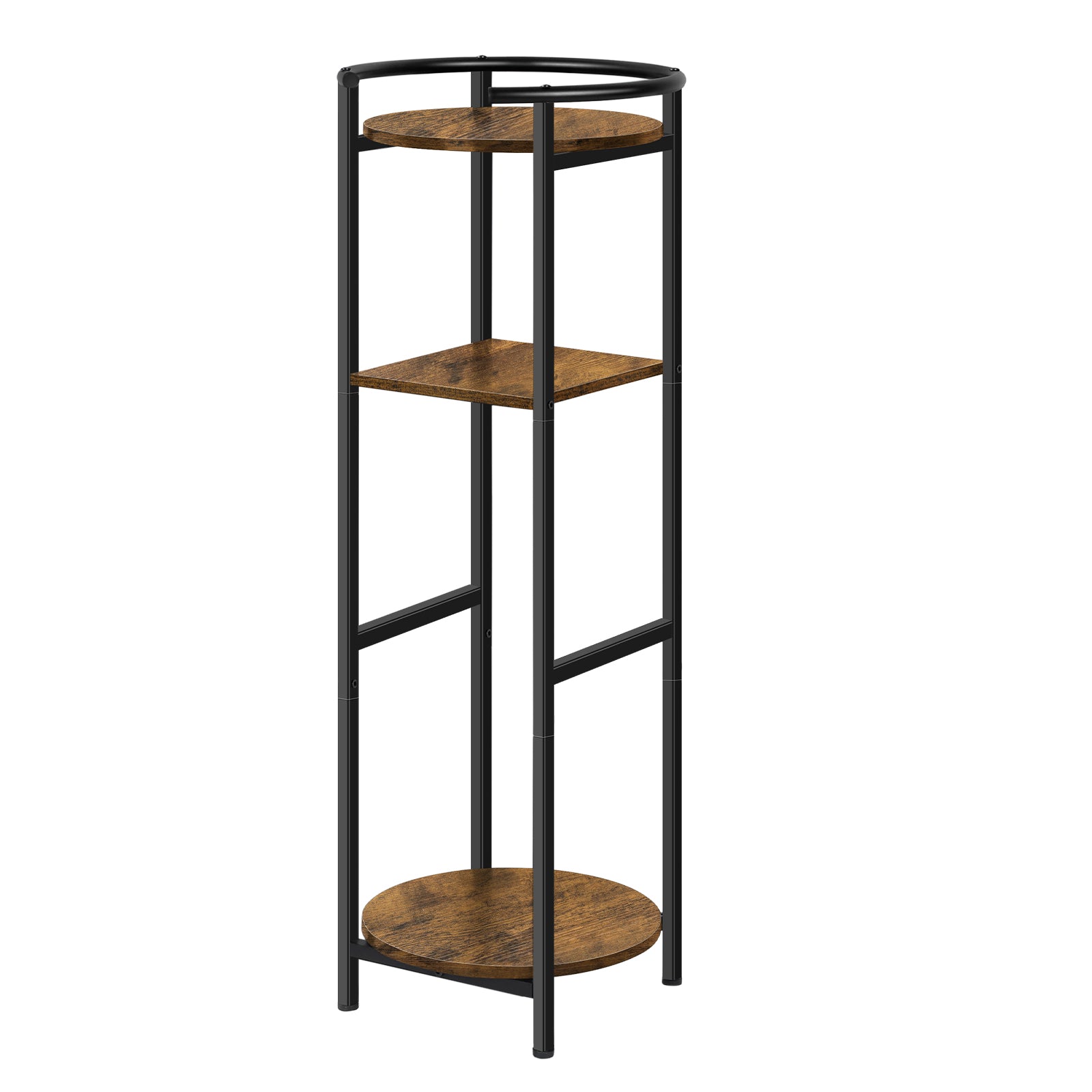 Water Dispenser Stand 5 Gallon - 3-Tier Water Cooler Jug Storage Rack w/ Shelves, Rustic Brown/White