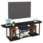 Floating TV Stand (120cm) - Wall Mounted White Entertainment Centre for 50" TVs w/ Open Shelves