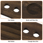 Wood Pool Cue Rack - Floor Stand Billiard Stick Holder for 6 Cues
