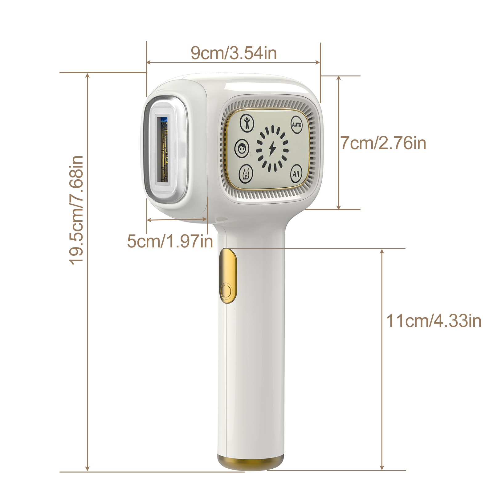 IPL At-Home Hair Removal Device for Men & Women, 3 Modes 5 Adjustable Energy Levels Painless Handheld Hair Remover, Whole Body Epilator for Face, Upper Lip, Underarms, Bikini Line, Arms, Legs, Back