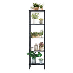 Tall 2 3 4 5-Tier Corner Bookshelf - Narrow Vertical Display Shelf & Plant Stand for Living Room, Black or brown