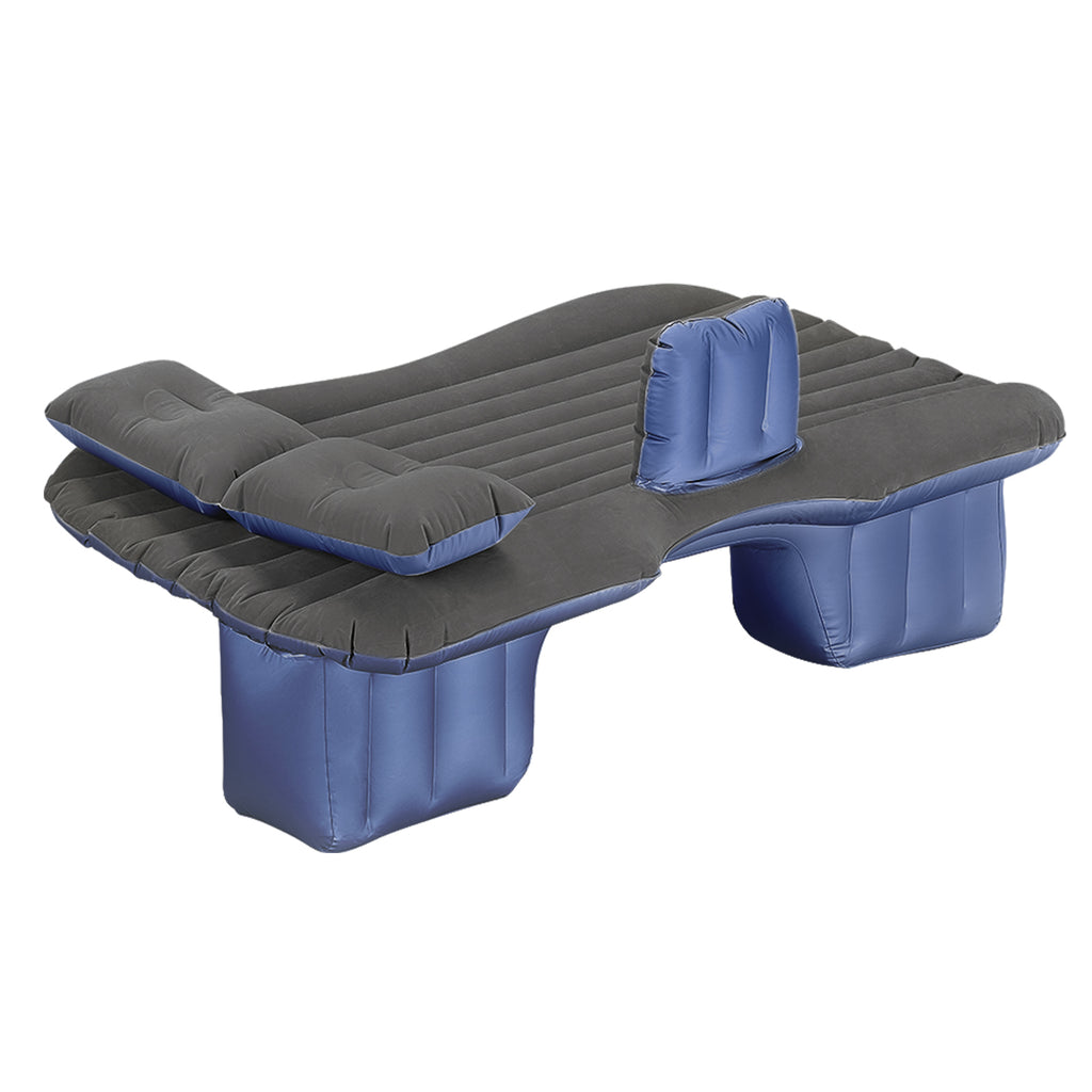 Inflatable Car Air Mattress for Travel & Camping - Universal SUV Extended Bed w/ 2 Pillows, Black