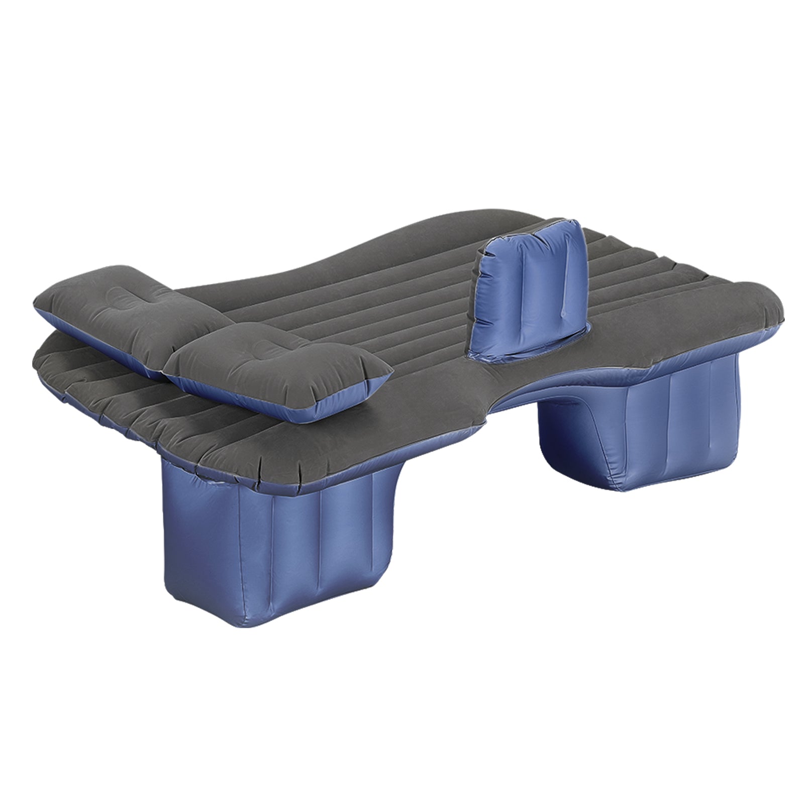Inflatable Car Air Mattress for Travel & Camping - Universal SUV Extended Bed w/ 2 Pillows, Black