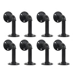 4/6/8 Pack Industrial Pipe Shelf Brackets, Cast Iron Elbow Shelving Brackets for DIY Floating Shelves, Heavy Duty Wall Mount Brackets, Black,