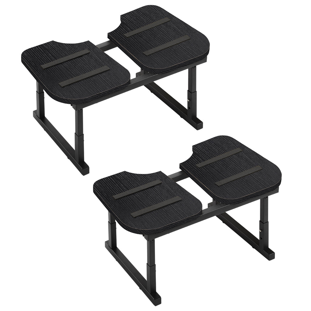 Wooden Toilet Stool for Adults, Foldable Squatting Potty Stool for Bathroom, Poop Step Stool with Non-Slip Strip, Helps Natural Poop Position & Toilet Assistance, Natural Color, Black