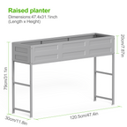 Large Rectangular Metal Raised Garden Bed for Vegetables