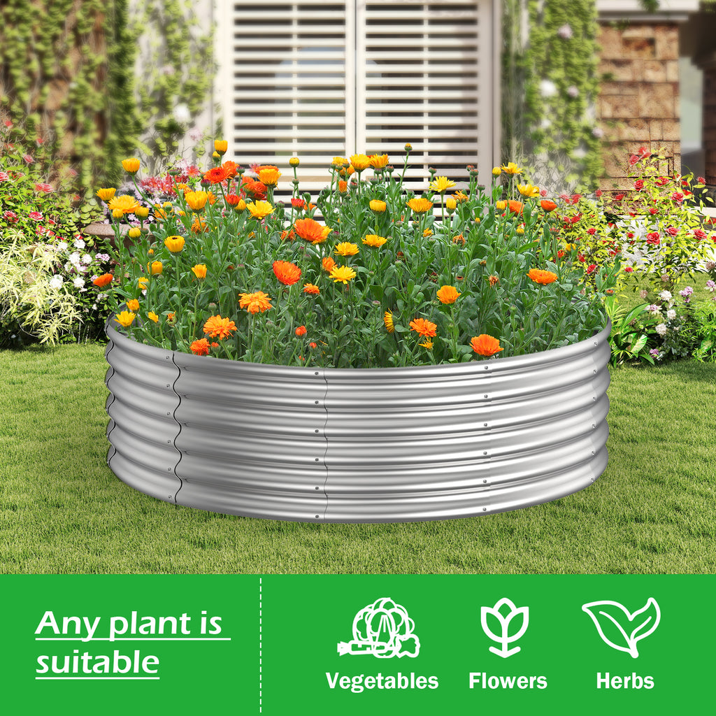 Round Galvanized Raised Garden Bed Kit (2x2x1ft)