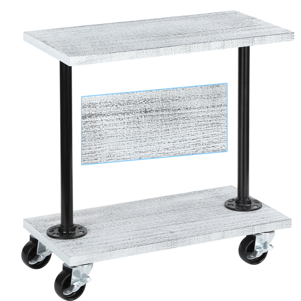 Rolling Narrow End Table for Livingroom Sofa Side Table with Wheel Wood Small Nightstand Table for Bedroom Living Room Sofa Office