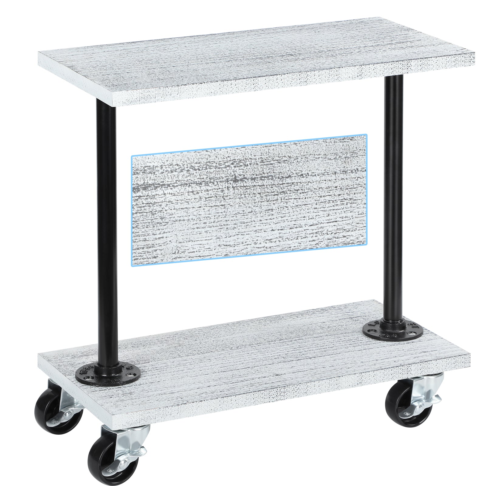 Rolling Narrow End Table for Livingroom Sofa Side Table with Wheel Wood Small Nightstand Table for Bedroom Living Room Sofa Office