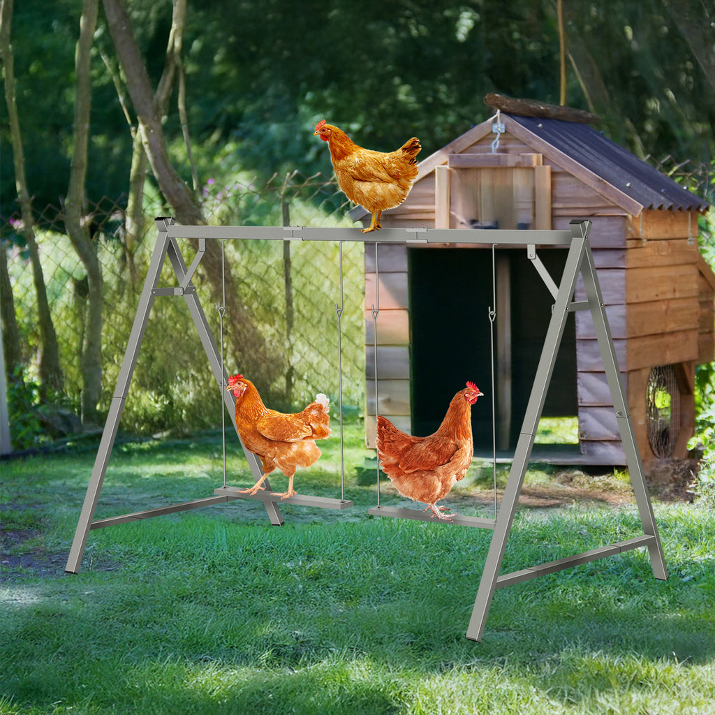 Chicken Perch & Swing Set - Durable Chicken Roosting Bars for Coop Accessories & Activity Play Toys
